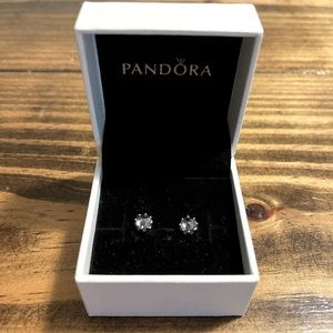 Pandora Clear Sparkling Crown Stud Earrings